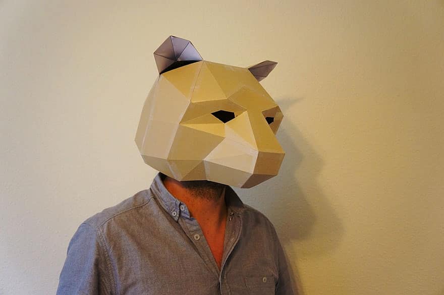 10 DIY Print At Home Geometric Paper Masks -DesignBump