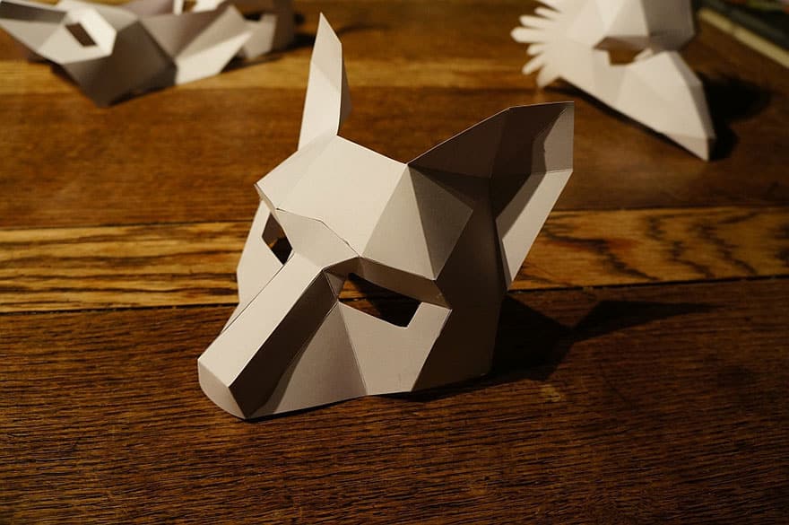 10 DIY Print At Home Geometric Paper Masks -DesignBump
