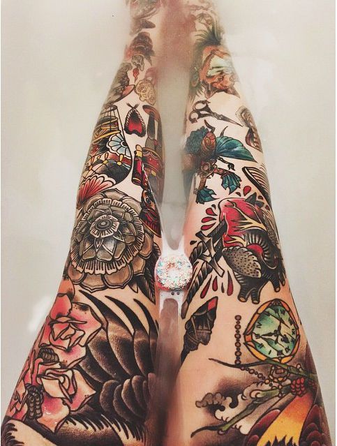22 Awesome Leg Sleeve Tattoos Design Bump