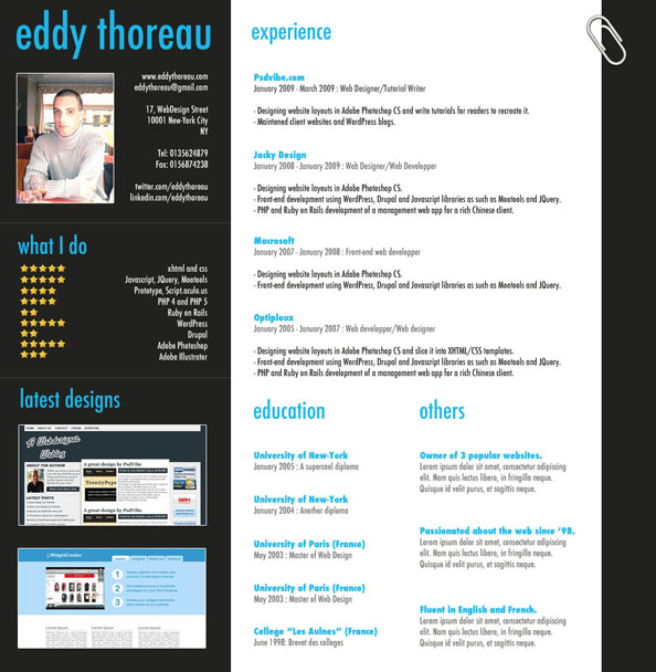 Resume with photoshop