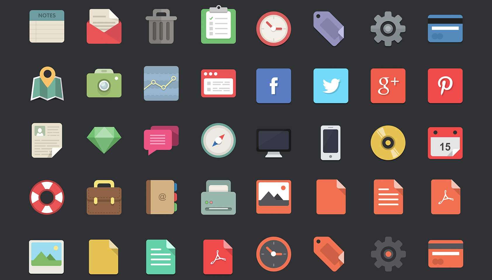 33 Best Free  Flat Icons  for Designers DesignBump