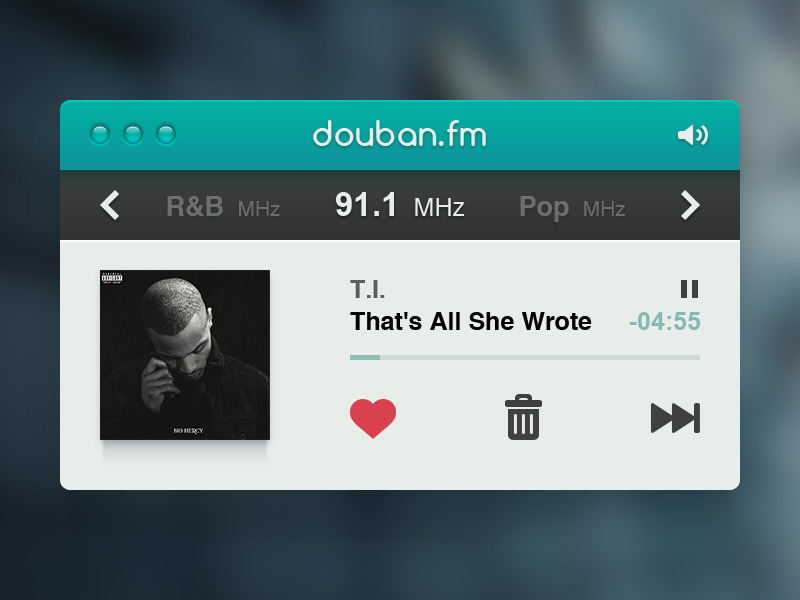 50 Free Music Player UI PSD Files -DesignBump