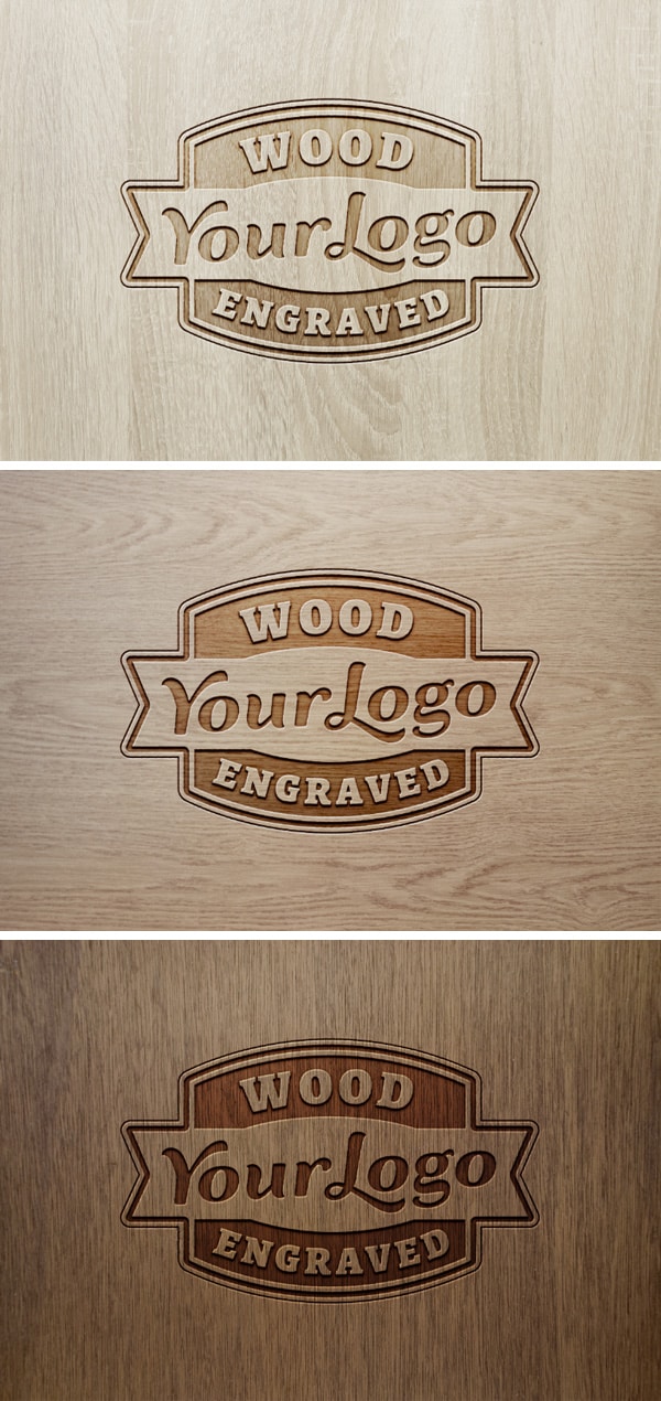 Wood Logo Mockup Psd Free Download