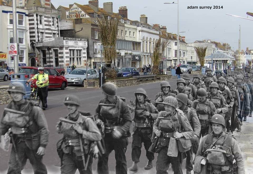 26 Ghost Photos of WW2 Blended Into Present Day Photos -DesignBump