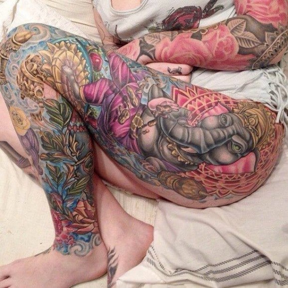 22 Awesome Leg Sleeve Tattoos -DesignBump