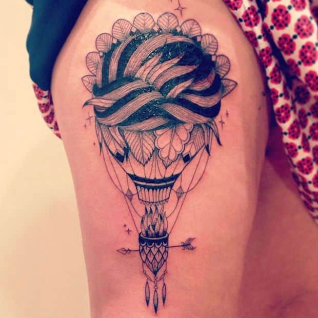 26 Totally Cute Hot Air Balloon Tattoo Ideas -DesignBump